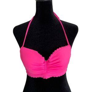 Victorias Secret Bathing Suit Top Womens XS 34C Pink Underwire Halter Tie‎